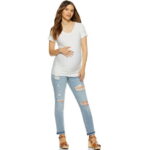 Sofia Jeans by Sofia Vergara Rosa Curvy Ankle Full Band Maternity Jeans, Sizes S-XXL