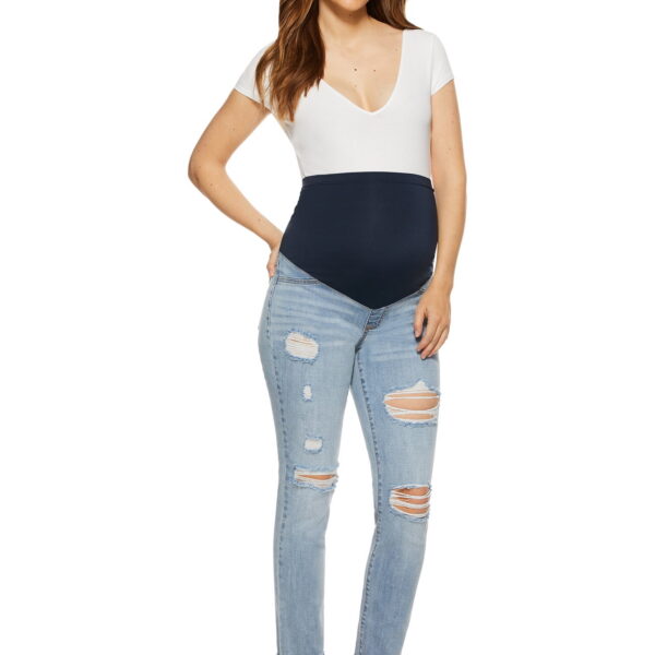 Sofia Jeans by Sofia Vergara Rosa Curvy Ankle Full Band Maternity Jeans, Sizes S-XXL