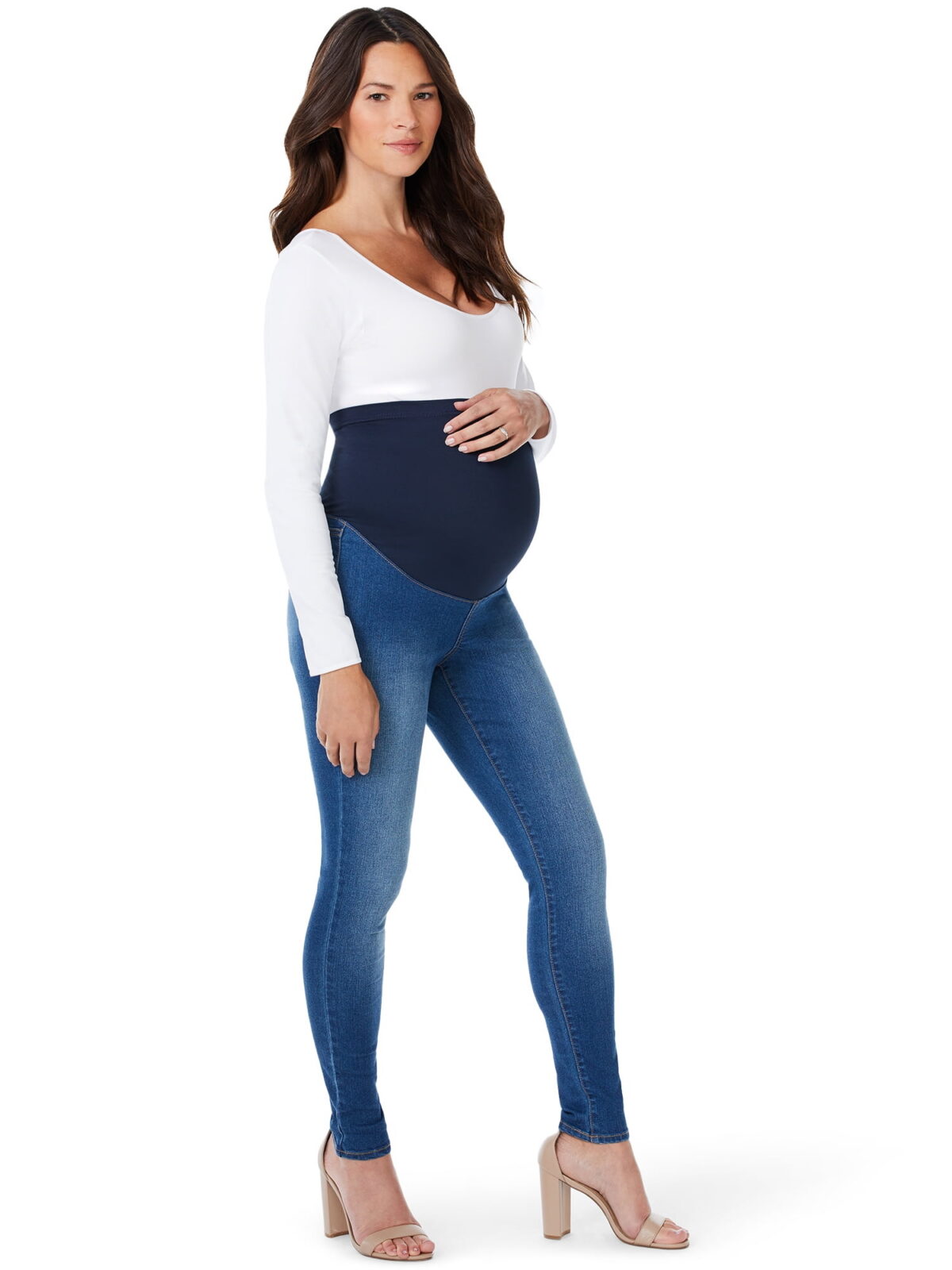 Sofia Jeans by Sofia Vergara Rosa Curvy Ankle Full Band Maternity Jeans, Sizes S-XXL