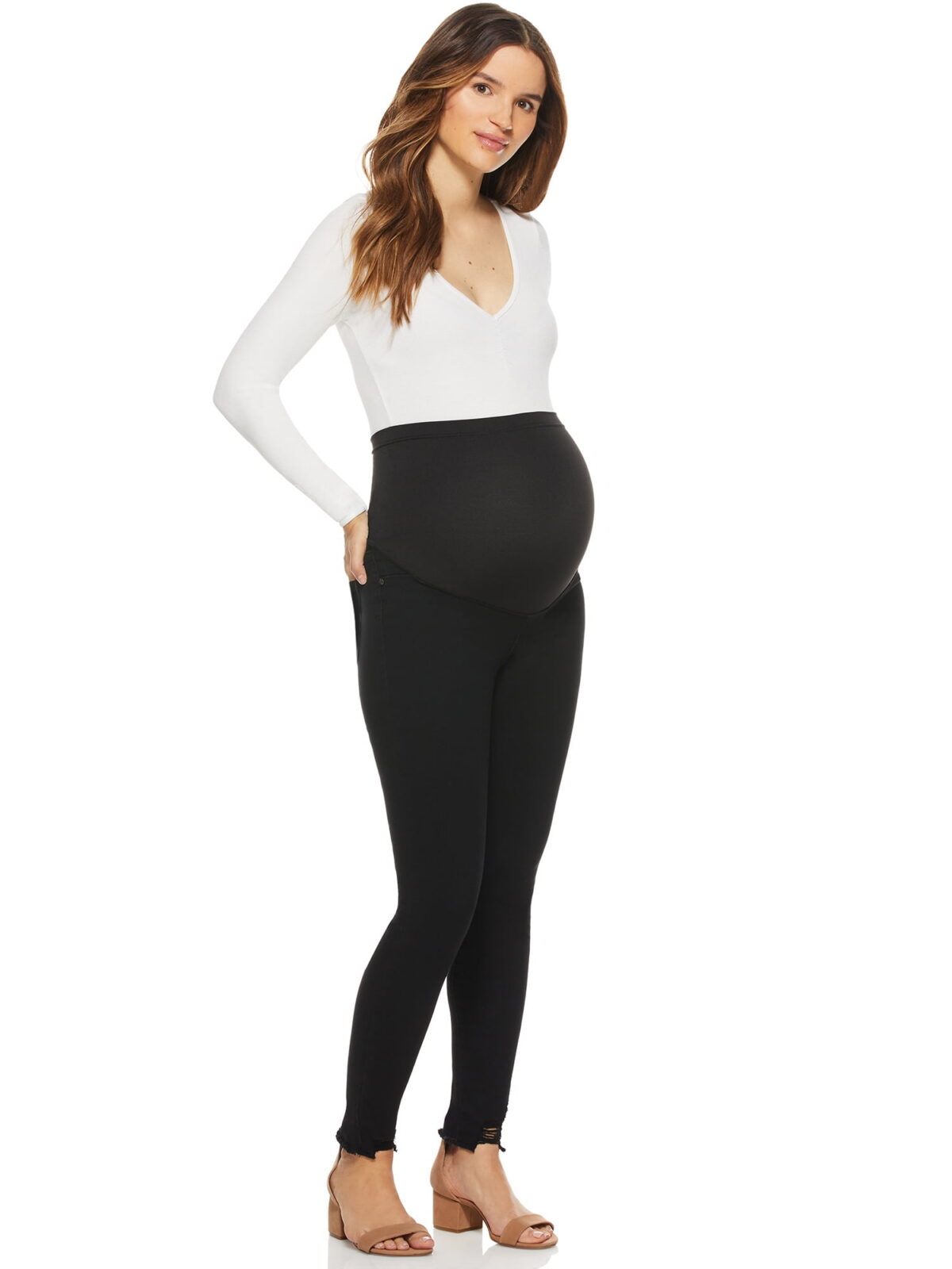 Sofia Jeans by Sofia Vergara Rosa Curvy Ankle Full Band Maternity Jeans, Sizes S-XXL