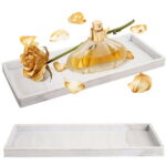 Spencer Countertop and Vanity Tray, Silicone Bathroom Tray, Flexible Dish Soap Holder for Kitchen, Bathroom Counter Organizer, Shower Toilet Tank Tray Decor Accessory, Bath Tub...