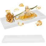 Spencer Countertop and Vanity Tray, Silicone Bathroom Tray, Flexible Dish Soap Holder for Kitchen, Bathroom Counter Organizer, Shower Toilet Tank Tray Decor Accessory, Bath Tub...