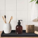 Spencer Countertop and Vanity Tray, Silicone Bathroom Tray, Flexible Dish Soap Holder for Kitchen, Bathroom Counter Organizer, Shower Toilet Tank Tray Decor Accessory, Bath Tub...