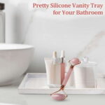 Spencer Countertop and Vanity Tray, Silicone Bathroom Tray, Flexible Dish Soap Holder for Kitchen, Bathroom Counter Organizer, Shower Toilet Tank Tray Decor Accessory, Bath Tub...