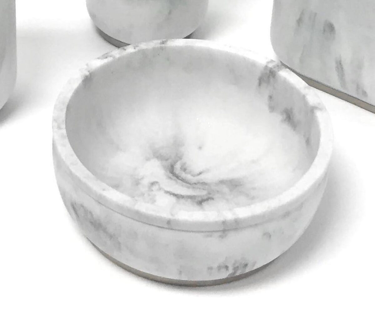 Splash Home Marble Resin Soap Dish-Satin