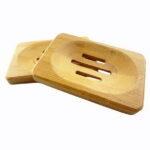 SPRING PARK 1Pc Bamboo Soap Dish, Bar Soap Holder for Bathroom Sink Shower Kitchen, Natural Wooden Tray for Soap, Sponges
