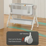 SteAnny Bassinet,Electric Bedside Bassinet,Automatic Rocking Newborn Co-Sleeper, Unisex Travel Cribs(gray)