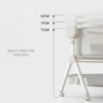 SteAnny Bassinet,Electric Rocking Bassinet,Bedside Co-Sleeper,Unisex Baby Travel Bed with Wheels(Khaki)