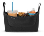 Stroller Organizer for Stroller Cup Holder, Stroller Bag Fits for Uppababy and Nearly Any Stroller, with Detachable Adjustable Shoulder Strap (Black)