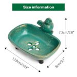 Sungmor Antique Green Bird Shaped Cast Iron Freestanding Soap Dish, 1 Count