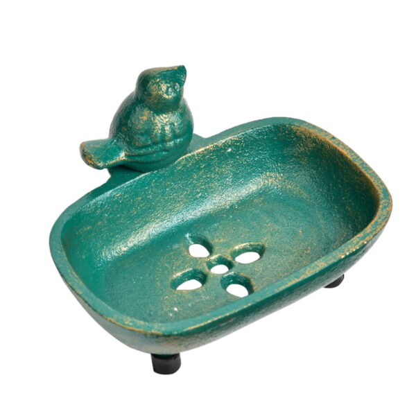 Sungmor Antique Green Bird Shaped Cast Iron Freestanding Soap Dish, 1 Count
