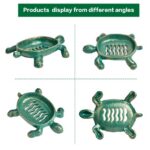 Sungmor Heavy Duty Cast Iron Drainable Soap Holder - Lovely Tortoise Shaped & Antique Green & Gold Finish - Kitchen Bathroom Sink Soap Dish Tray - Practical & Decorative...