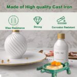Sungmor Heavy Duty Cast Iron Drainable Soap Holder - Lovely Tortoise Shaped & Antique Green & Gold Finish - Kitchen Bathroom Sink Soap Dish Tray - Practical & Decorative...
