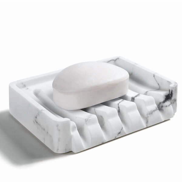 SunnyPoint Classic Kitchen, Bathroom Faux Marble Soap, Sponge Dish Drainer Holder