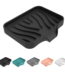 Sunshinehomely Silicone Sink Sponge Holder, Sponge Holder for Kitchen Sink, Silicone Bathroom Soap Dishes with Drain Spout, Silicone Dish Soap Tray, Shower Soap Holder, Kitchen...
