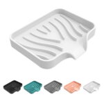 Sunshinehomely Silicone Sink Sponge Holder, Sponge Holder for Kitchen Sink, Silicone Bathroom Soap Dishes with Drain Spout, Silicone Dish Soap Tray, Shower Soap Holder, Kitchen...