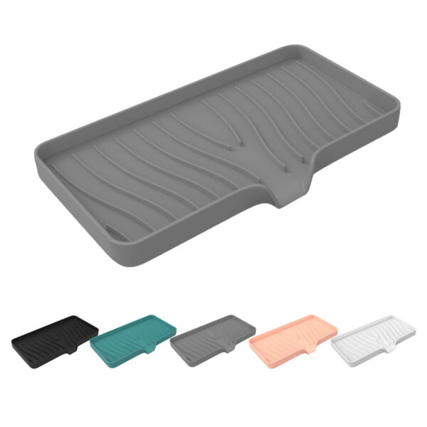 Sunshinehomely Silicone Sink Sponge Holder, Sponge Holder for Kitchen Sink, Silicone Bathroom Soap Dishes with Drain Spout, Silicone Dish Soap Tray, Shower Soap Holder, Kitchen...