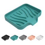 Sunshinehomely Silicone Sink Sponge Holder, Sponge Holder for Kitchen Sink, Silicone Bathroom Soap Dishes with Drain Spout, Silicone Dish Soap Tray, Shower Soap Holder, Kitchen...
