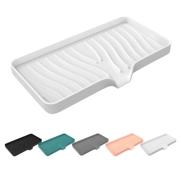 Sunshinehomely Silicone Sink Sponge Holder, Sponge Holder for Kitchen Sink, Silicone Bathroom Soap Dishes with Drain Spout, Silicone Dish Soap Tray, Shower Soap Holder, Kitchen...