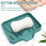 Sunshinehomely Silicone Sink Sponge Holder, Sponge Holder for Kitchen Sink, Silicone Bathroom Soap Dishes with Drain Spout, Silicone Dish Soap Tray, Shower Soap Holder, Kitchen...