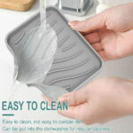 Sunshinehomely Silicone Sink Sponge Holder, Sponge Holder for Kitchen Sink, Silicone Bathroom Soap Dishes with Drain Spout, Silicone Dish Soap Tray, Shower Soap Holder, Kitchen...