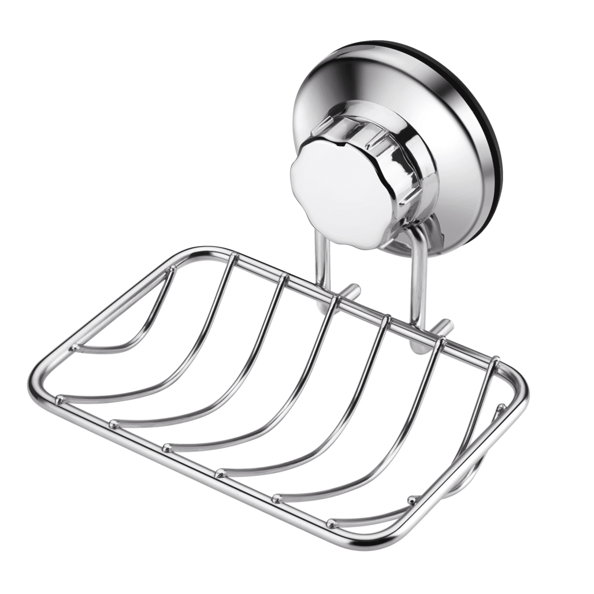 Super Powerful Vacuum Suction Cup Shower Soap Dish - Strong Rustproof Stainless Steel Soap Saver Sponge Holder for Bathroom & Kitchen Sink