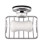 Super Powerful Vacuum Suction Cup Shower Soap Dish - Strong Rustproof Stainless Steel Soap Saver Sponge Holder for Bathroom & Kitchen Sink