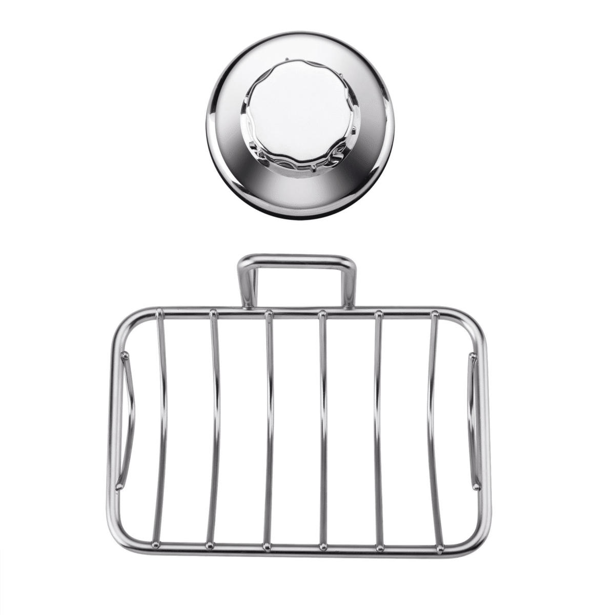 Super Powerful Vacuum Suction Cup Shower Soap Dish - Strong Rustproof Stainless Steel Soap Saver Sponge Holder for Bathroom & Kitchen Sink