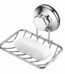 Super Powerful Vacuum Suction Cup Shower Soap Dish - Strong Rustproof Stainless Steel Soap Saver Sponge Holder for Bathroom & Kitchen Sink