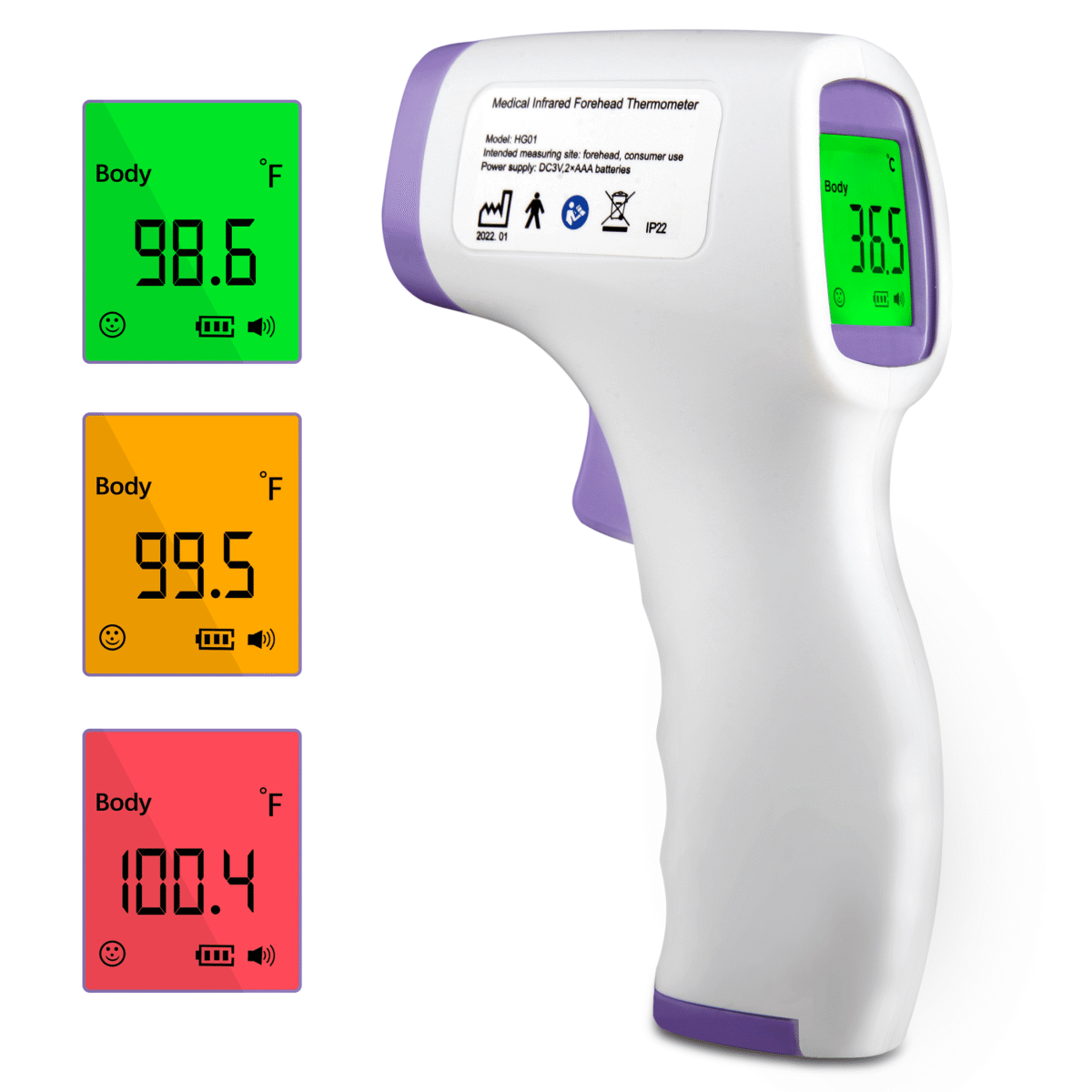 SUPTREE Non-Contact Digital Infrared Forehead Thermometer for Adult Body