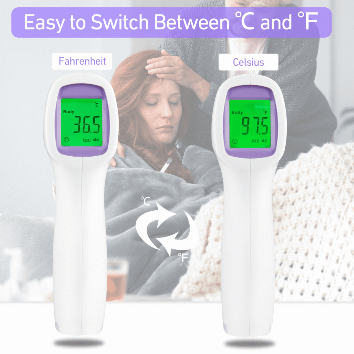 SUPTREE Non-Contact Digital Infrared Forehead Thermometer for Adult Body