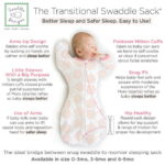 SwaddleDesigns Transitional Swaddle Sack - Arms up 1/2-Length Sleeves & Mitten Cuffs, Heavenly Floral Shimmer, Pink Small, 0-3 Months