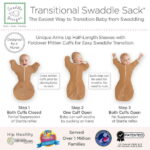 SwaddleDesigns Transitional Swaddle Sack, Arms Up Swaddle with Half-Length Sleeves & Mitten Cuffs, Easy Transition Swaddle Sleep Sack, Small, 0-3 Months, 6-14 lb, Heathered...