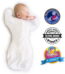 SwaddleDesigns Transitional Swaddle Sack with Arms Up Half-Length Sleeves and Mitten Cuffs, Better Sleep for Baby Girl, Tiny Triangles Shimmer, Pink, Medium, 3-6 Mo, 14-21 lbs