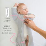 SwaddleDesigns Transitional Swaddle Sack with Arms Up Half-Length Sleeves and Mitten Cuffs, Better Sleep for Baby Girl, Tiny Triangles Shimmer, Pink Small, 0-3 Mo, 6-14 lbs