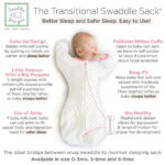 SwaddleDesigns Transitional Swaddle Sack with Arms Up Half-Length Sleeves and Mitten Cuffs, Better Sleep for Baby Girl, Tiny Triangles Shimmer, Pink, Medium, 3-6 Mo, 14-21 lbs