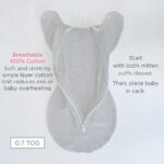 SwaddleDesigns Transitional Swaddle Sack with Arms Up Half-Length Sleeves and Mitten Cuffs, Better Sleep for Baby Girl, Tiny Triangles Shimmer, Pink, Medium, 3-6 Mo, 14-21 lbs