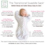 SwaddleDesigns Transitional Swaddle Sack with Arms Up Half-Length Sleeves and Mitten Cuffs, Better Sleep for Baby Boy & Baby Girl, Tiny Hedgehog, Medium, 3-6 Mo, 14-21 lbs