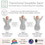 SwaddleDesigns Transitional Swaddle Sack with Arms Up Half-Length Sleeves and Mitten Cuffs, Better Sleep for Baby Girl, Tiny Triangles Shimmer, Pink Small, 0-3 Mo, 6-14 lbs