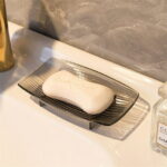 SWSUSN Modern Soap Dish - 5.8 x 3.5 Inches - Durable Ceramic Bar Soap Holder with Soap Saver Ridges, Non Slip Feet - Soap Dish for Shower, Bathroom and Kitchen