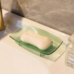 SWSUSN Modern Soap Dish - 5.8 x 3.5 Inches - Durable Ceramic Bar Soap Holder with Soap Saver Ridges, Non Slip Feet - Soap Dish for Shower, Bathroom and Kitchen