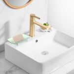 SWSUSN Modern Soap Dish - 5.8 x 3.5 Inches - Durable Ceramic Bar Soap Holder with Soap Saver Ridges, Non Slip Feet - Soap Dish for Shower, Bathroom and Kitchen