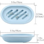 Syenll 2 Pack Soap Dish with Drain, Double Layer Plastic Draining Soap Holder for Bathroom Shower Kitchen (Blue)