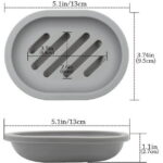 Syenll 2 Pack Soap Dish with Drain, Double Layer Plastic Draining Soap Holder for Bathroom Shower Kitchen (Gray)