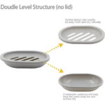 Syenll 2 Pack Soap Dish with Drain, Double Layer Plastic Draining Soap Holder for Bathroom Shower Kitchen (Gray)