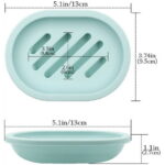 Syenll 2 Pack Soap Dish with Drain, Double Layer Plastic Draining Soap Holder for Bathroom Shower Kitchen (Green)
