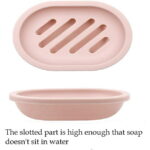 Syenll 2 Pack Soap Dish with Drain, Double Layer Plastic Draining Soap Holder for Bathroom Shower Kitchen (Pink)