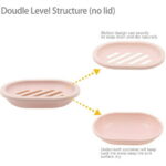 Syenll 2 Pack Soap Dish with Drain, Double Layer Plastic Draining Soap Holder for Bathroom Shower Kitchen (Pink)