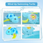 Syenll Baby Bath Toys, 3 Pack Swimming Turtle Bath Toys for Toddlers, Bathtub Wind up Water Toy for 1 2 3 4 5 Year Old Child Kids