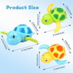 Syenll Baby Bath Toys, 3 Pack Swimming Turtle Bath Toys for Toddlers, Bathtub Wind up Water Toy for 1 2 3 4 5 Year Old Child Kids